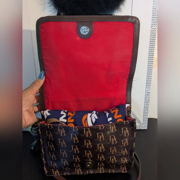 Dooney & Bourke Grace Signature DB Brown Crossbody Bag - Picture 10 of 17